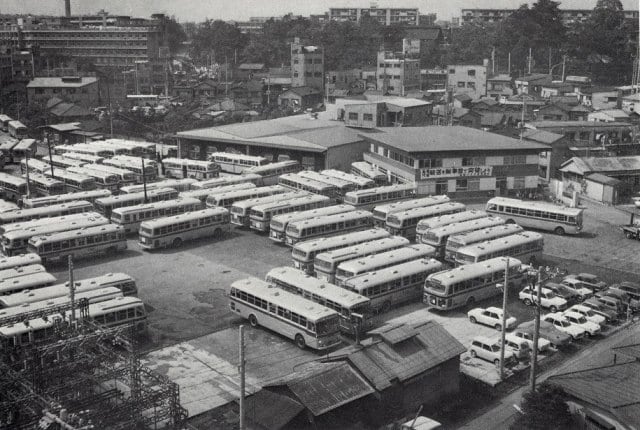 増発バスの基地・大橋営業所(1970年5月)