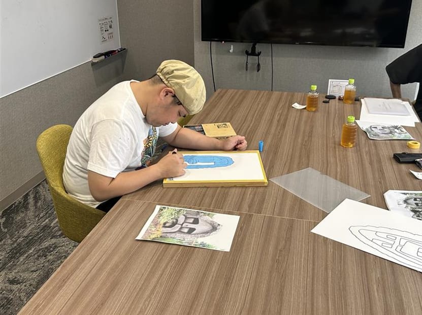 作品作成の様子