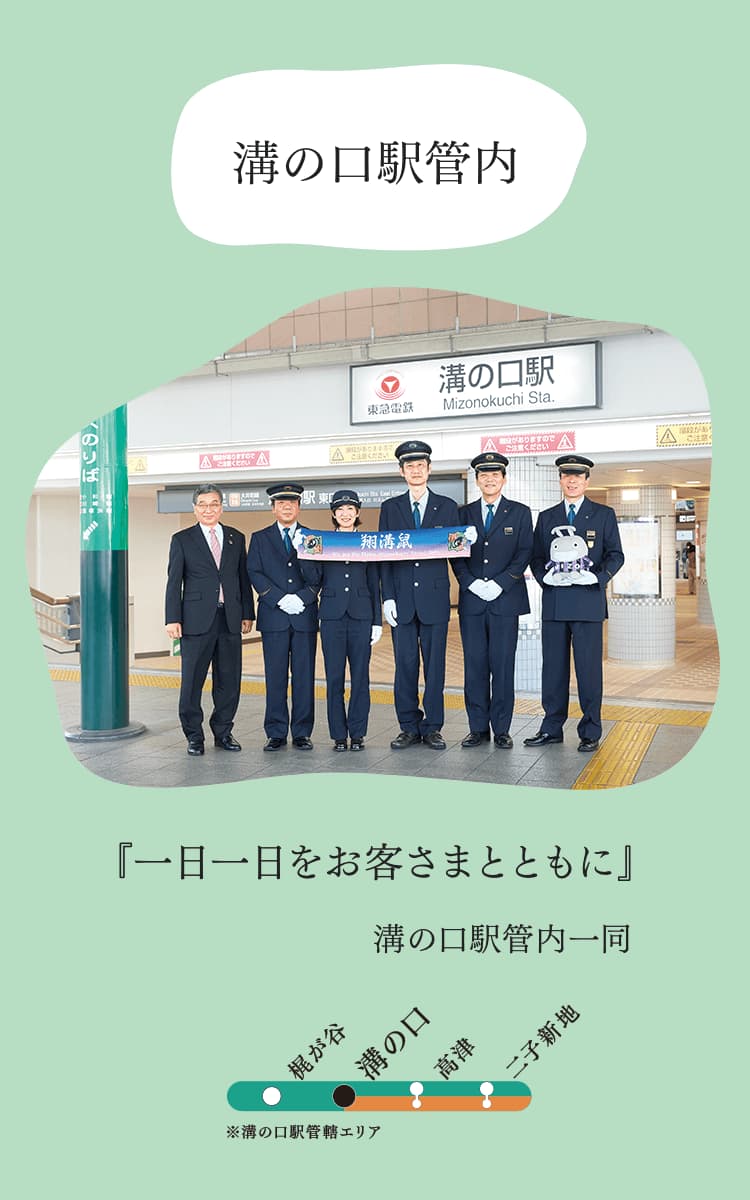 溝の口駅管内『一日一日をお客さまとともに』溝の口駅管内一同