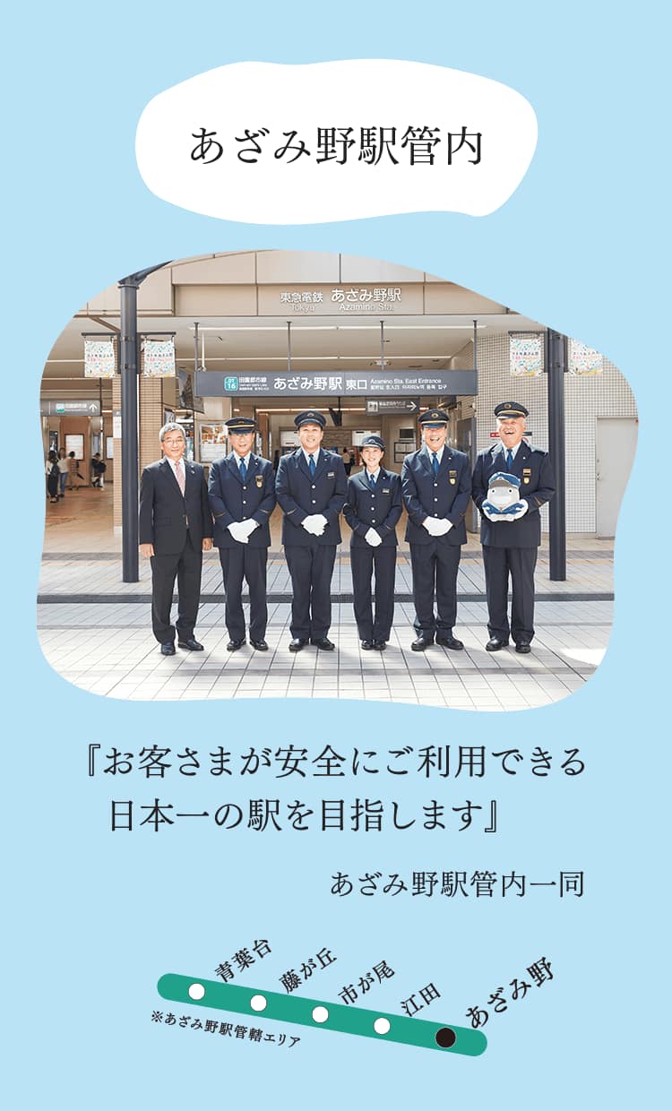 あざみ野駅管内『お客さまが安全にご利用できる日本一の駅を目指します』