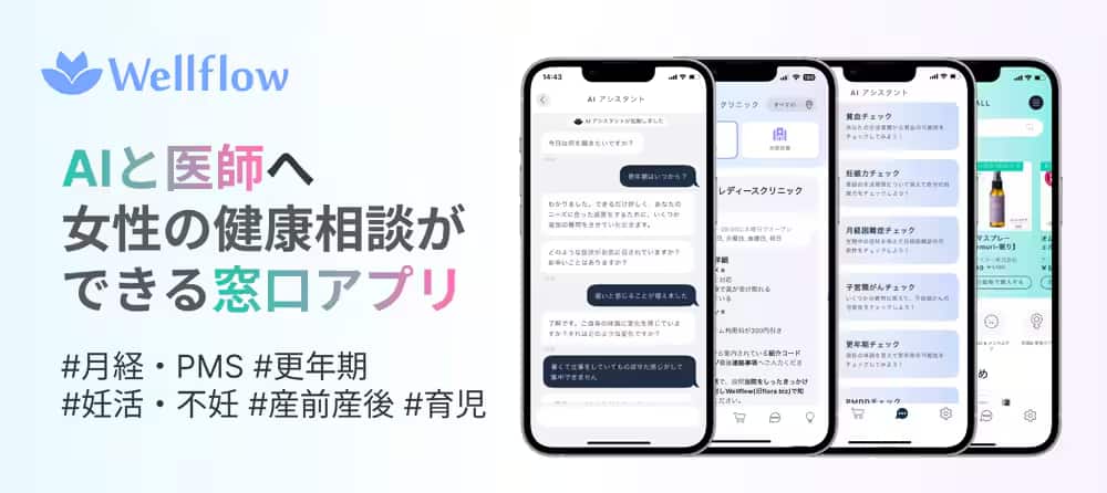 Wellflow AIと医師へ女性の健康診断ができる窓口アプリ