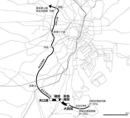 交通政策審議会第198号答申から抜粋した路線図