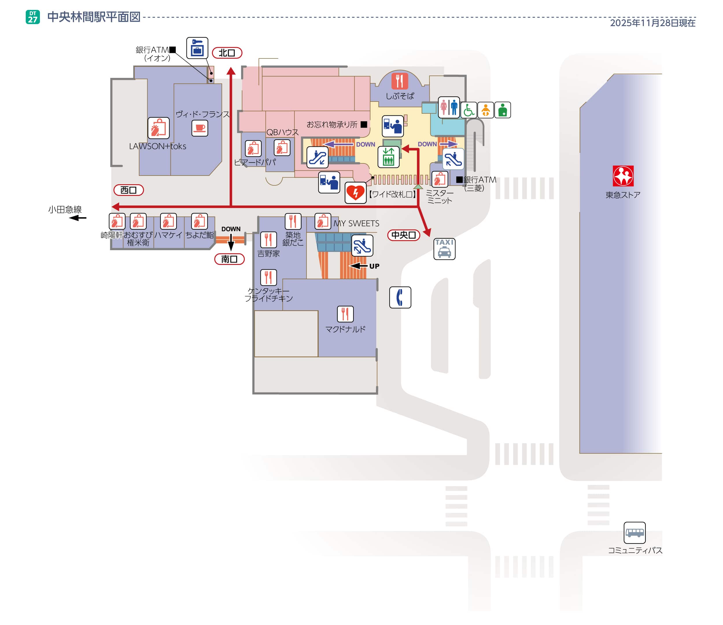 中央林間駅平面図