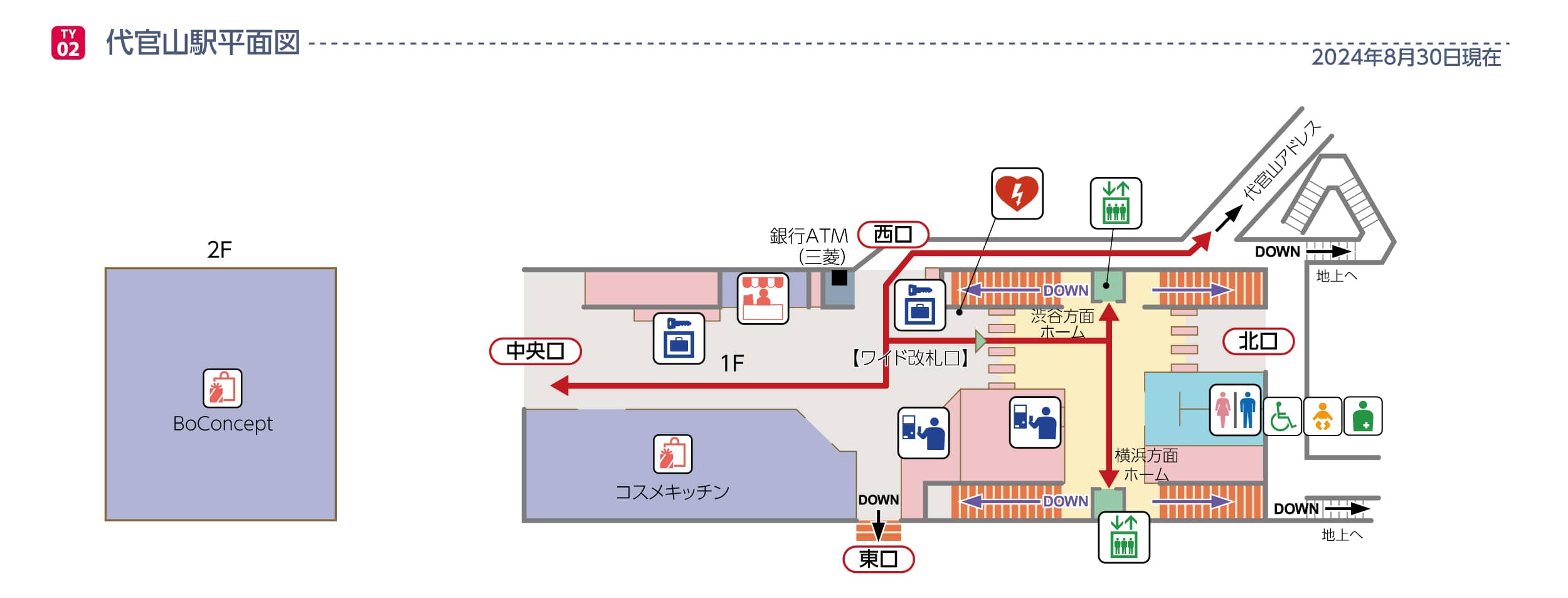 代官山駅平面図