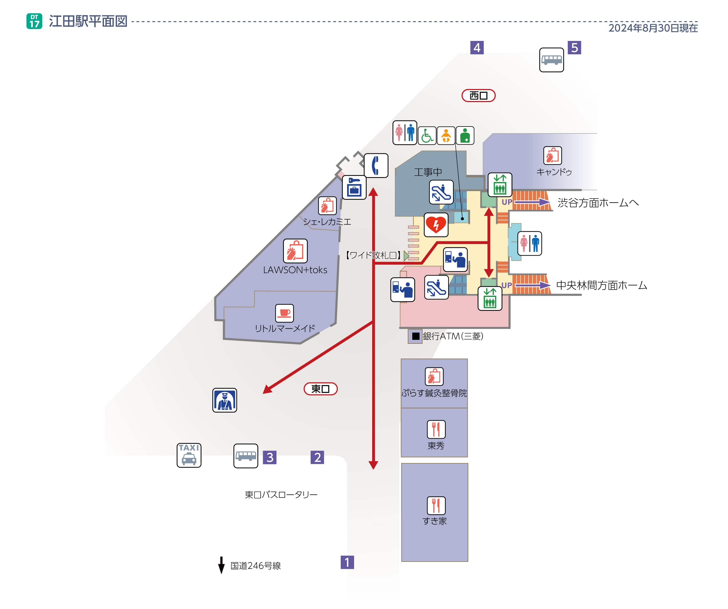 江田駅平面図