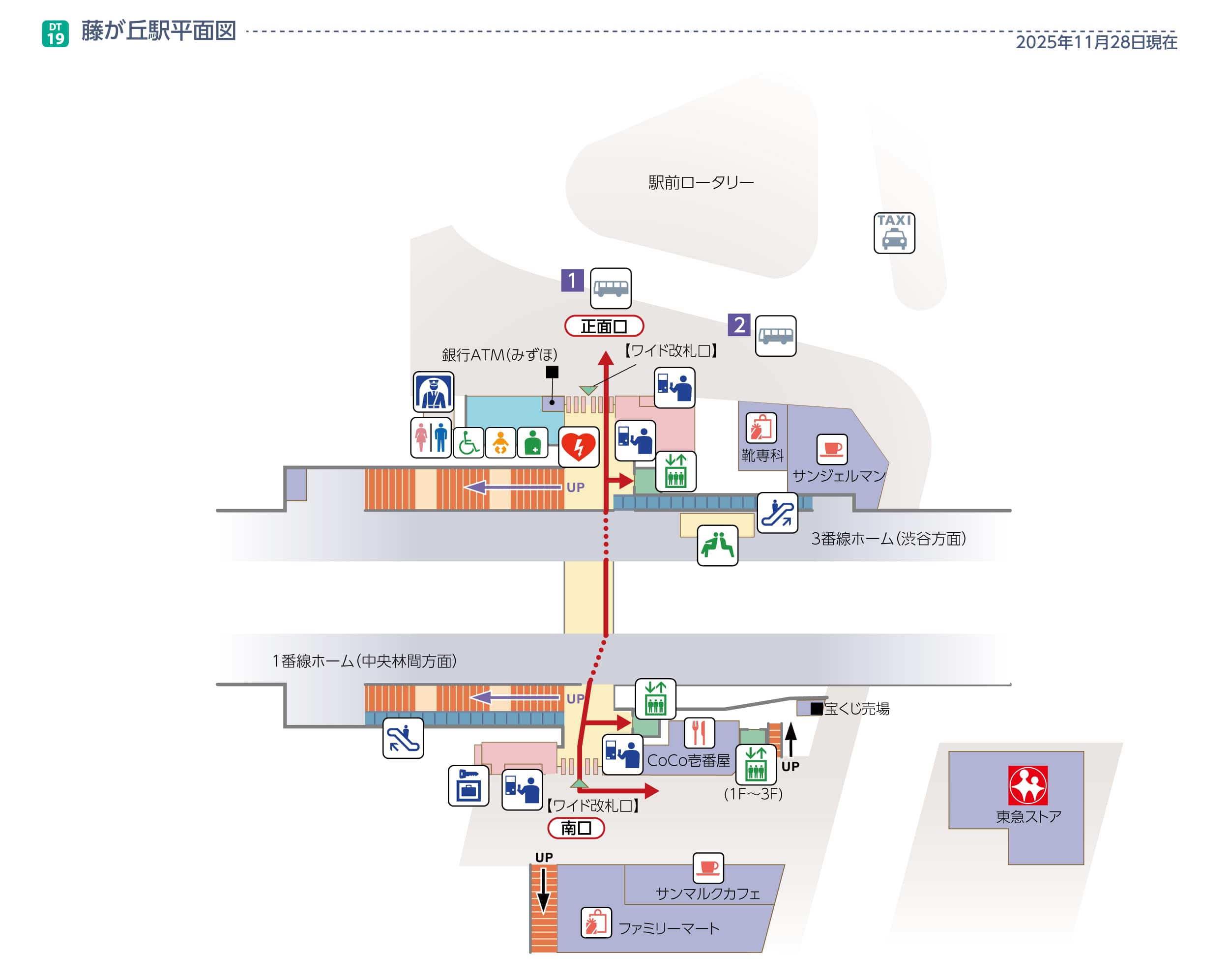 藤が丘駅平面図
