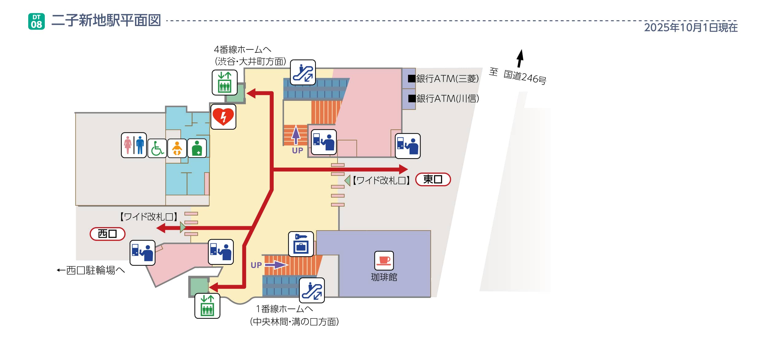 二子新地駅平面図