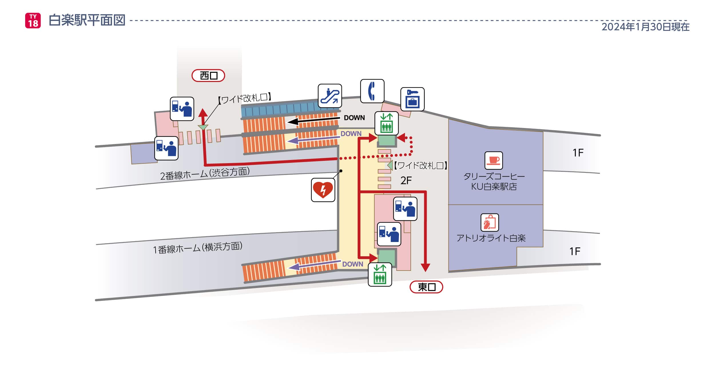 白楽駅平面図