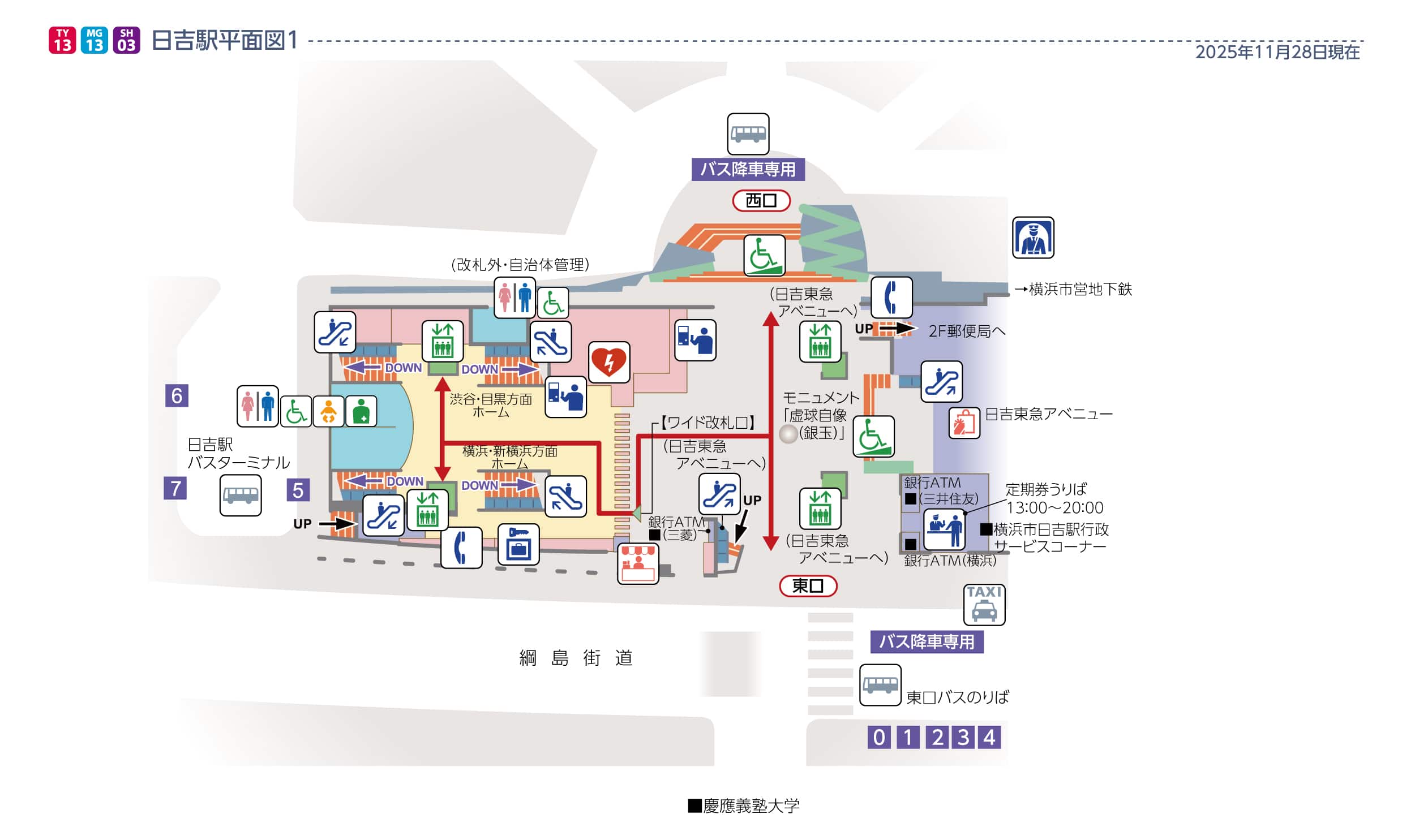 日吉駅平面図1階