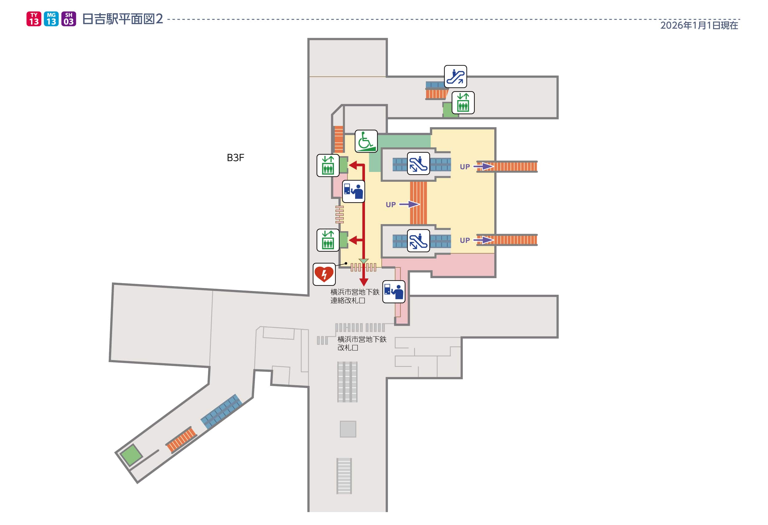 日吉駅地下３階