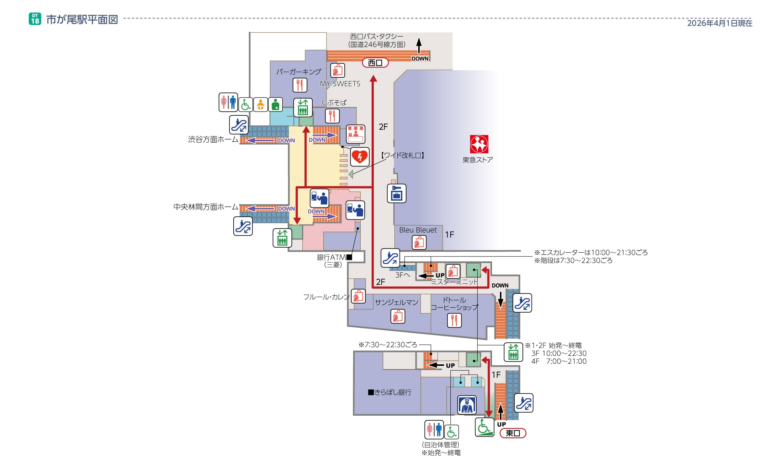 市が尾駅平面図