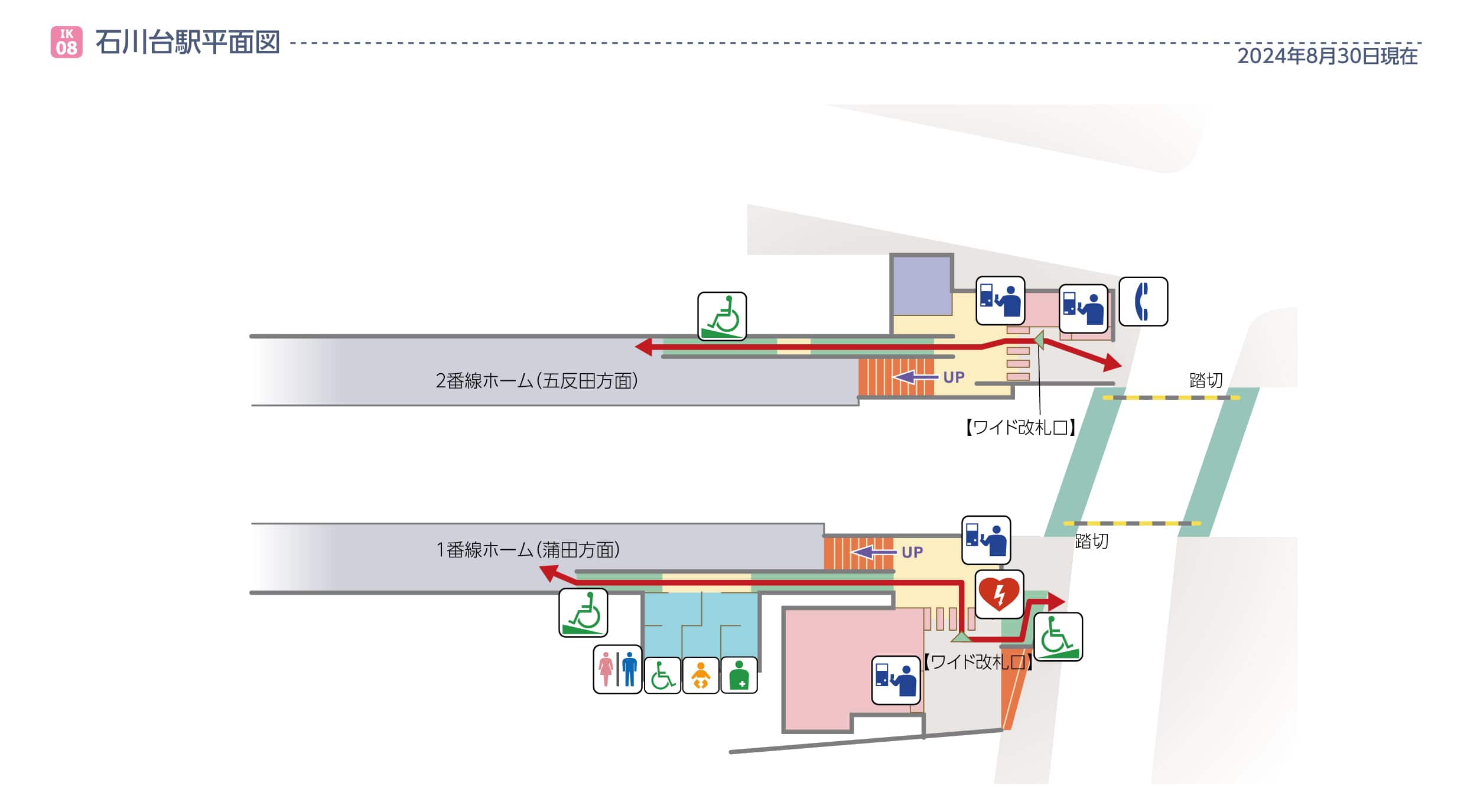 石川台駅平面図