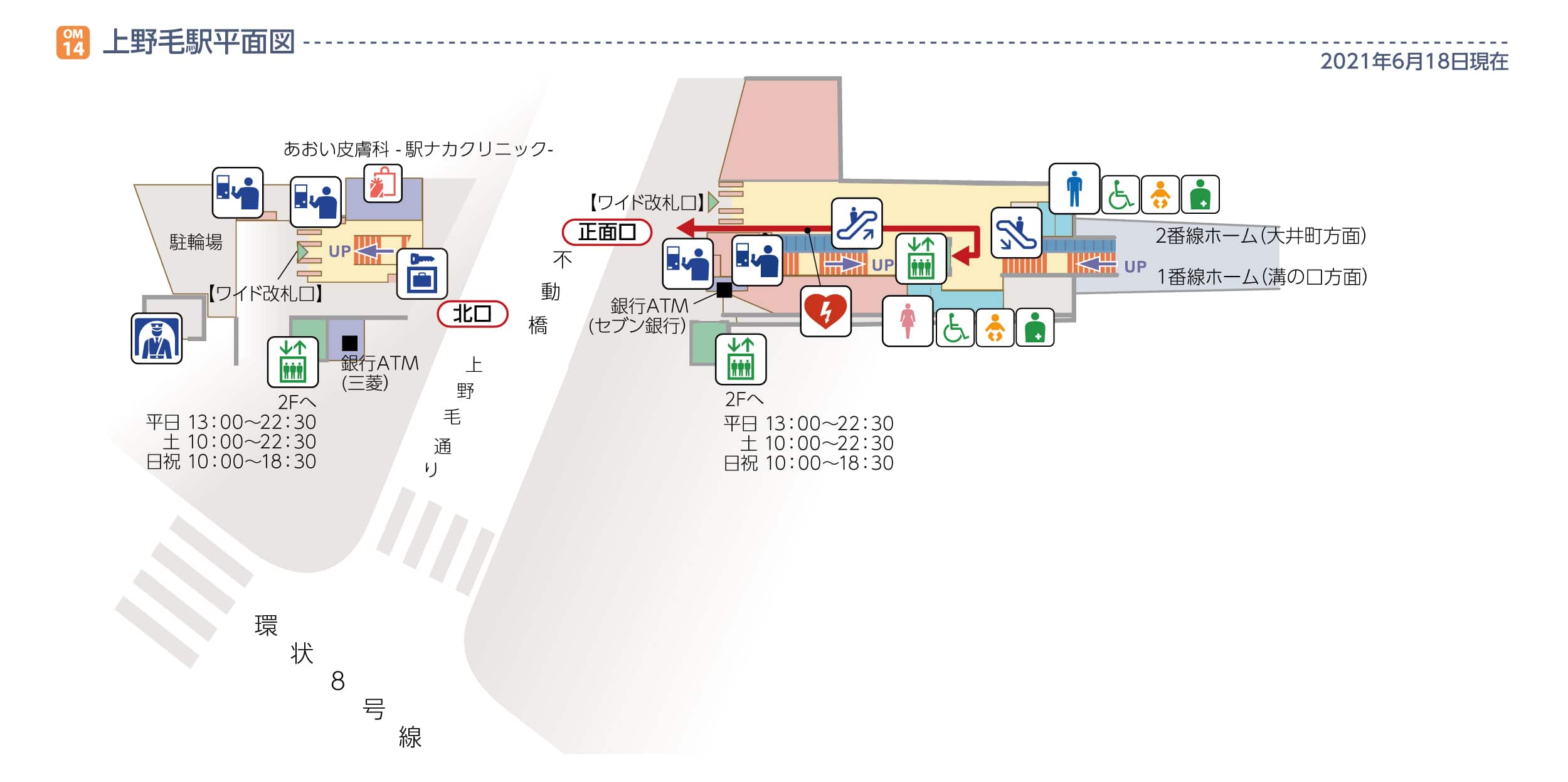 上野毛駅平面図