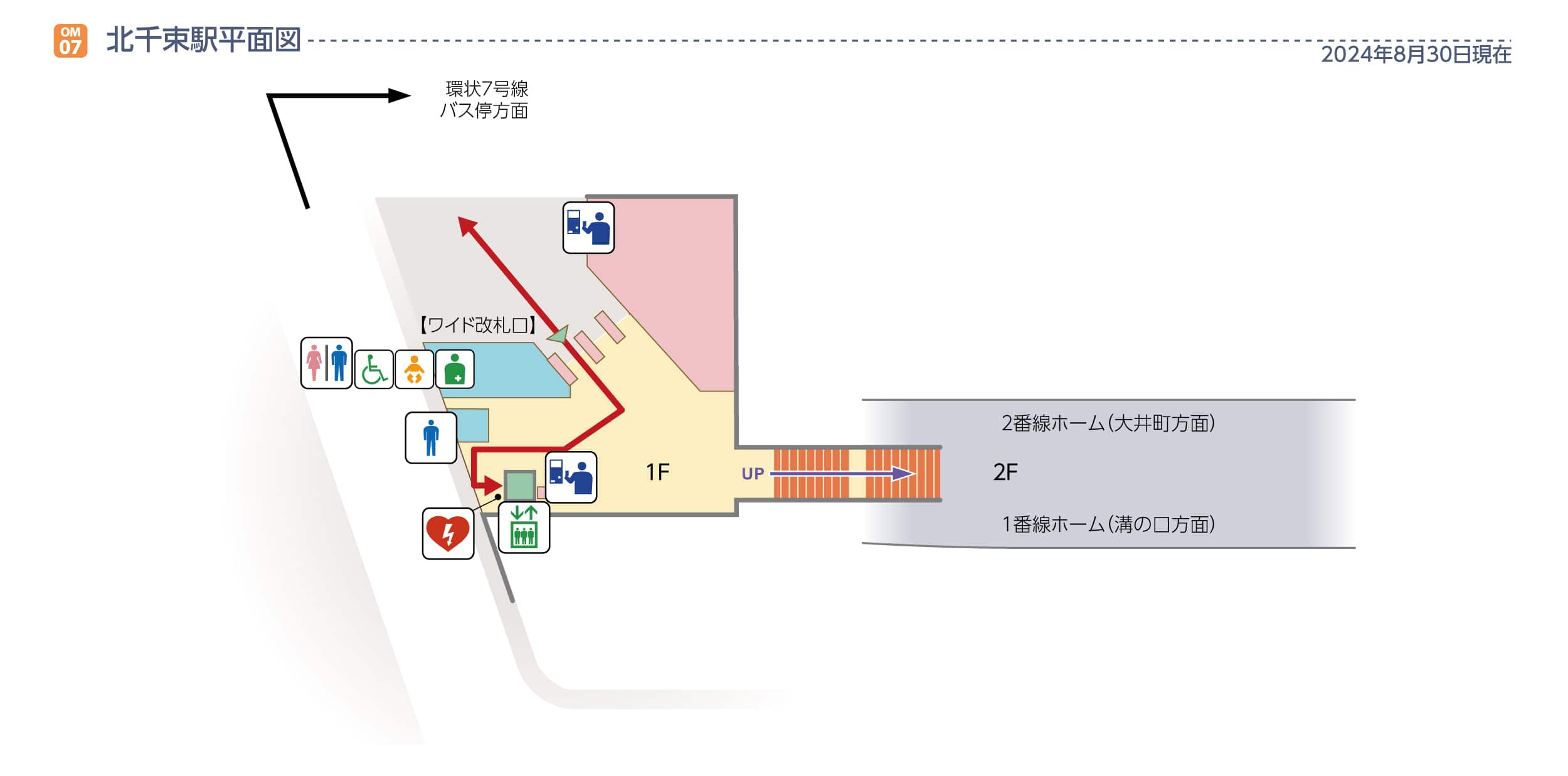 北千束駅平面図
