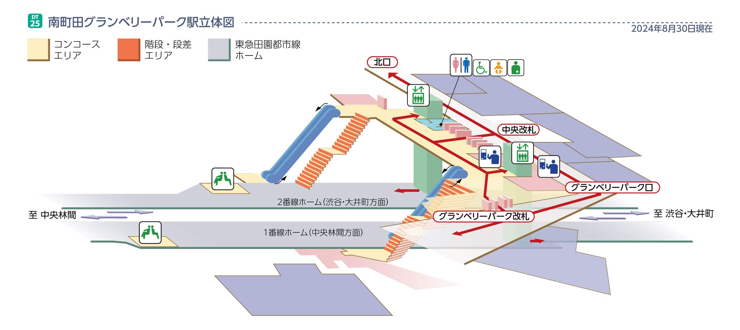 南町田グランベリーパーク駅立体図