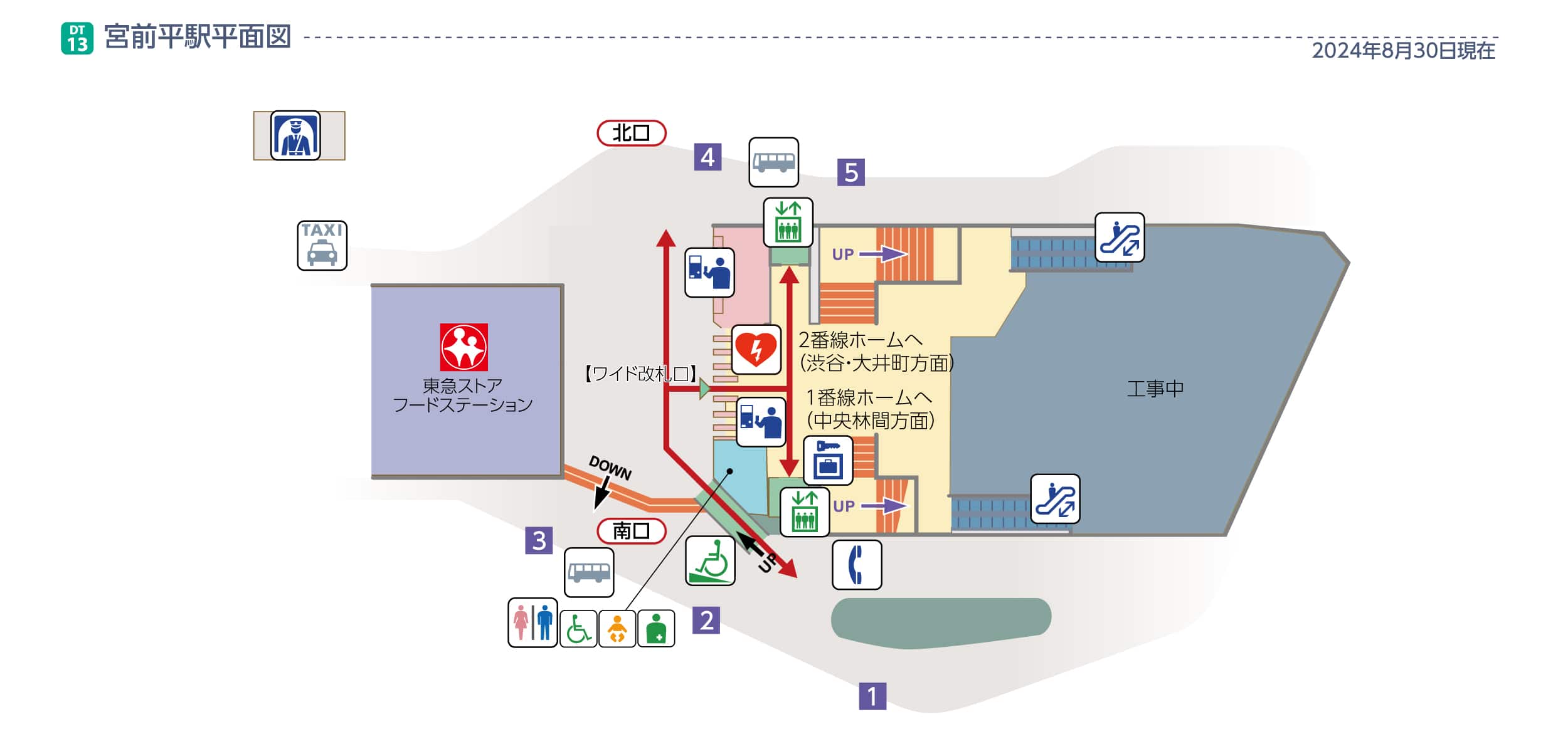 宮前平駅平面図