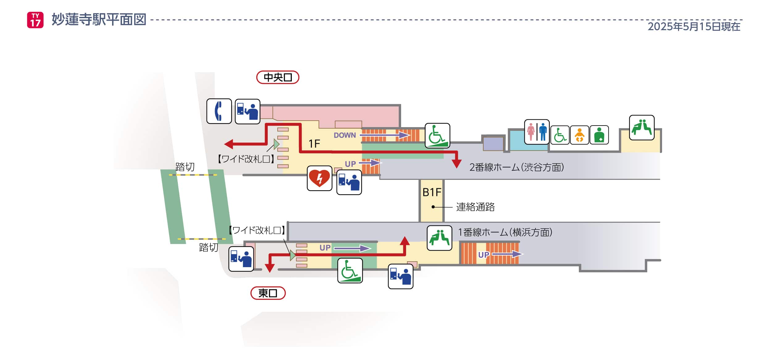 妙蓮寺駅平面図