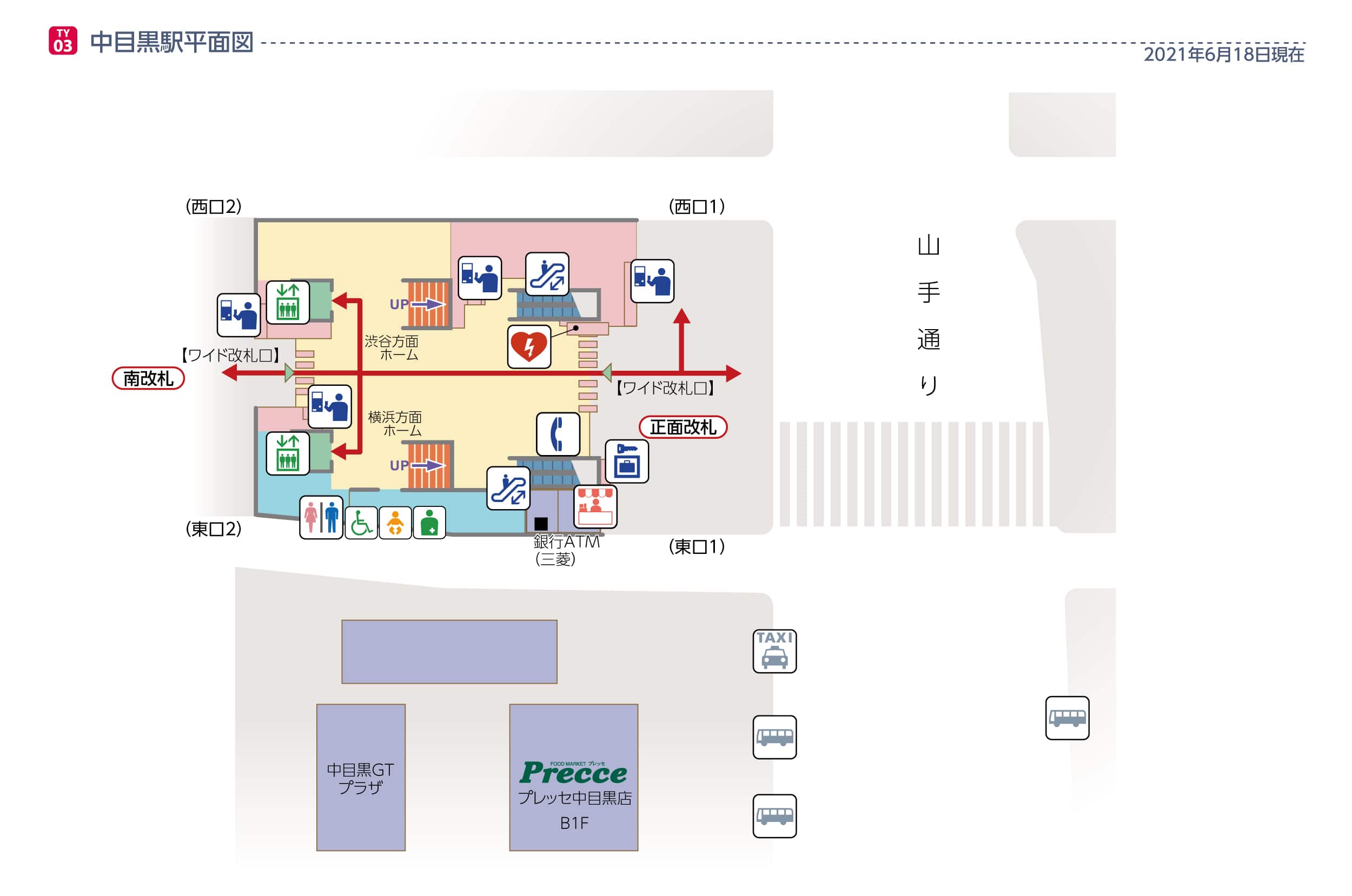 中目黒駅平面図