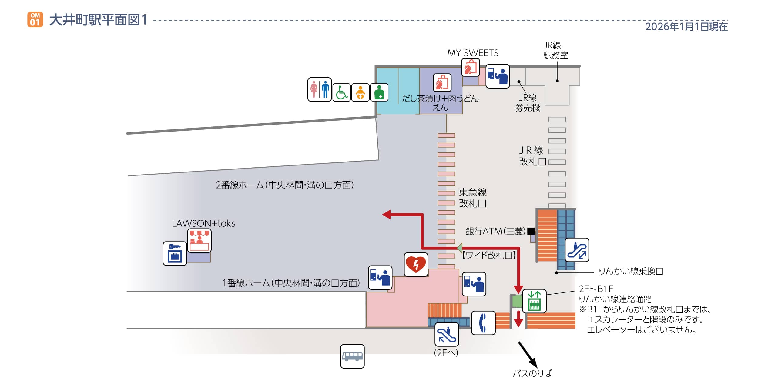 大井町駅平面図1階