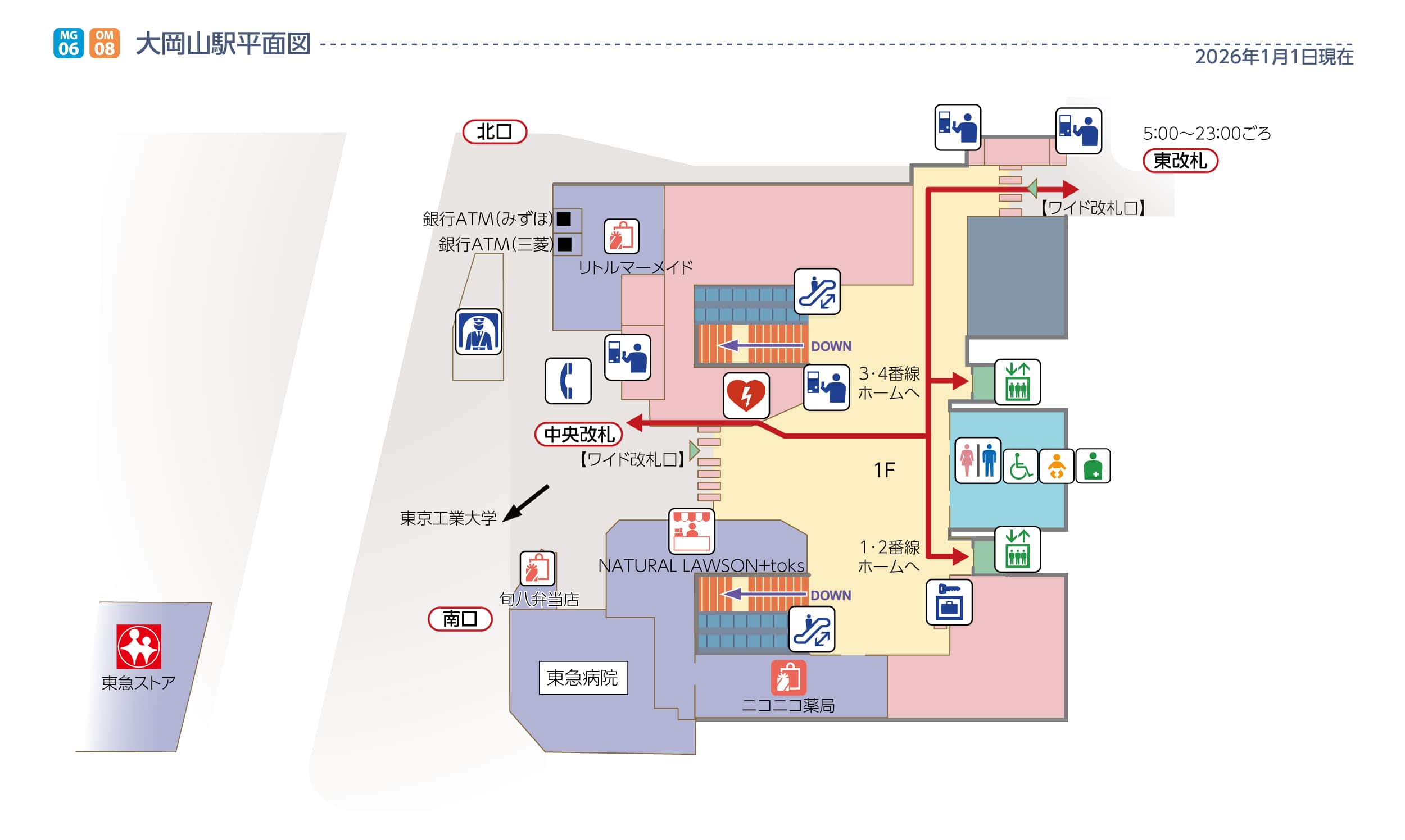 大岡山駅平面図