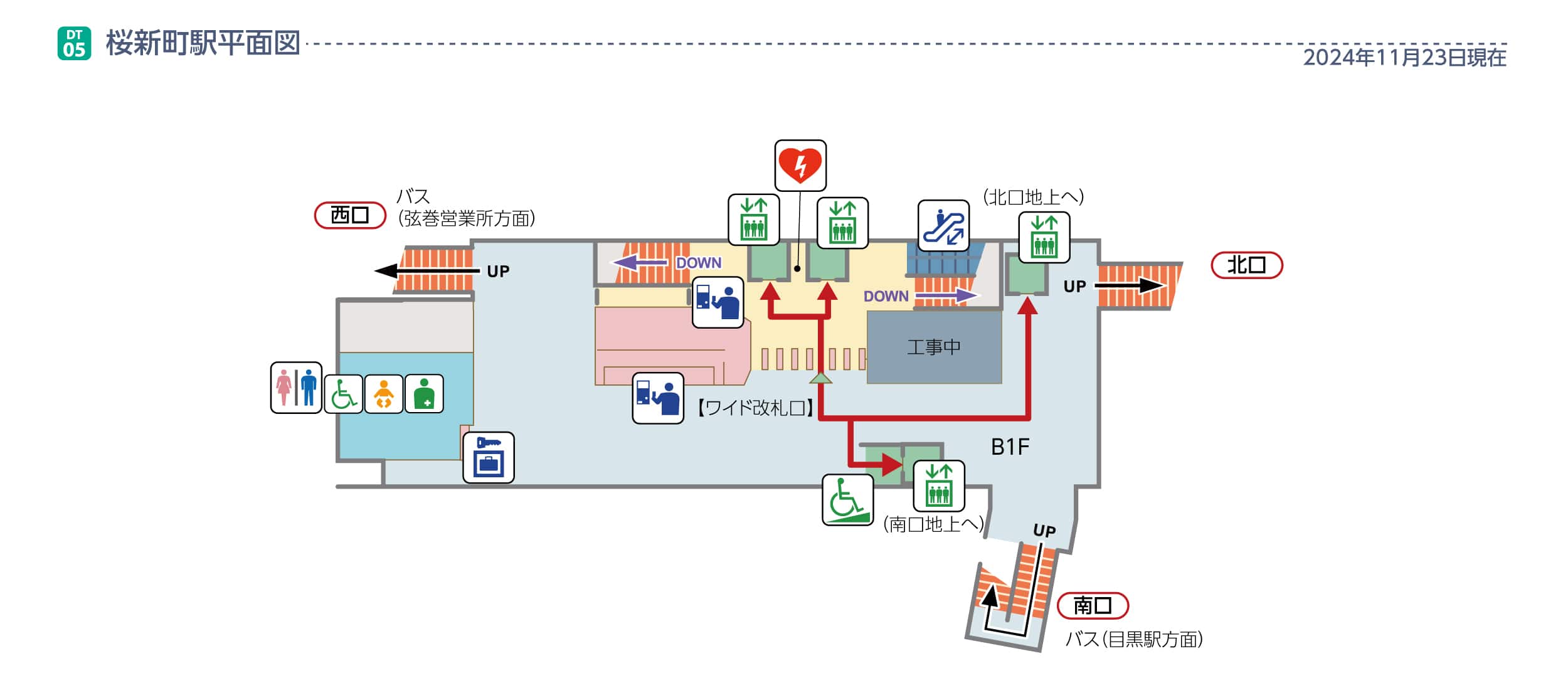 桜新町駅平面図
