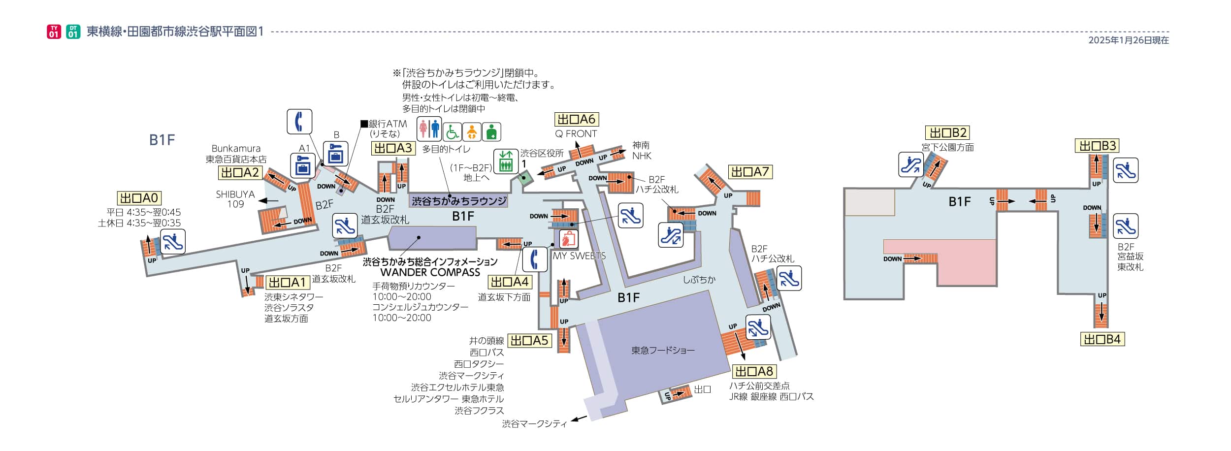 渋谷駅平面図 1F