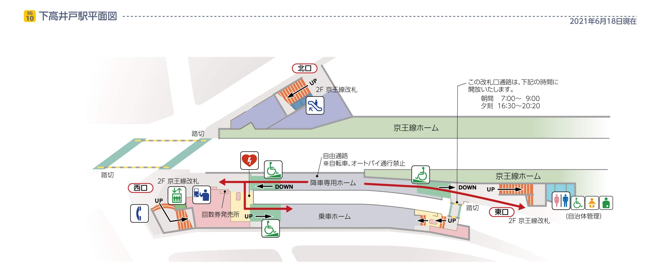 下高井戸駅平面図