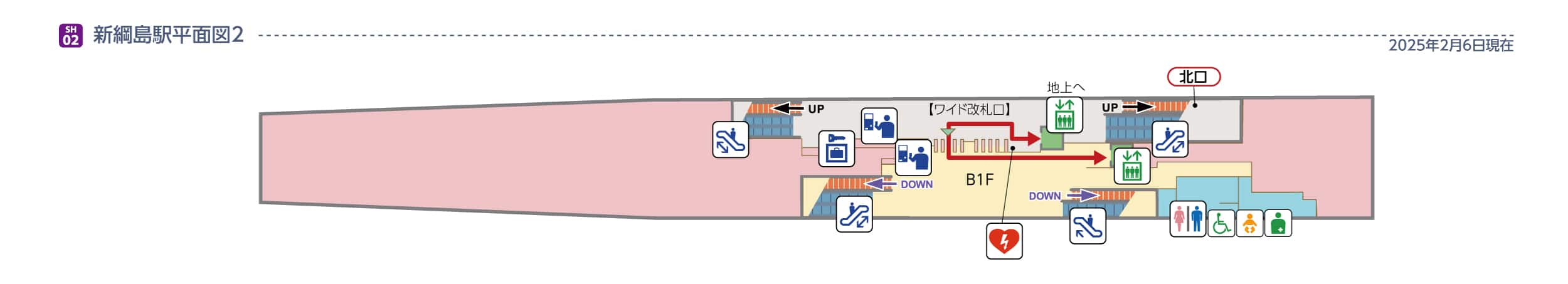 新綱島駅平面図 2F