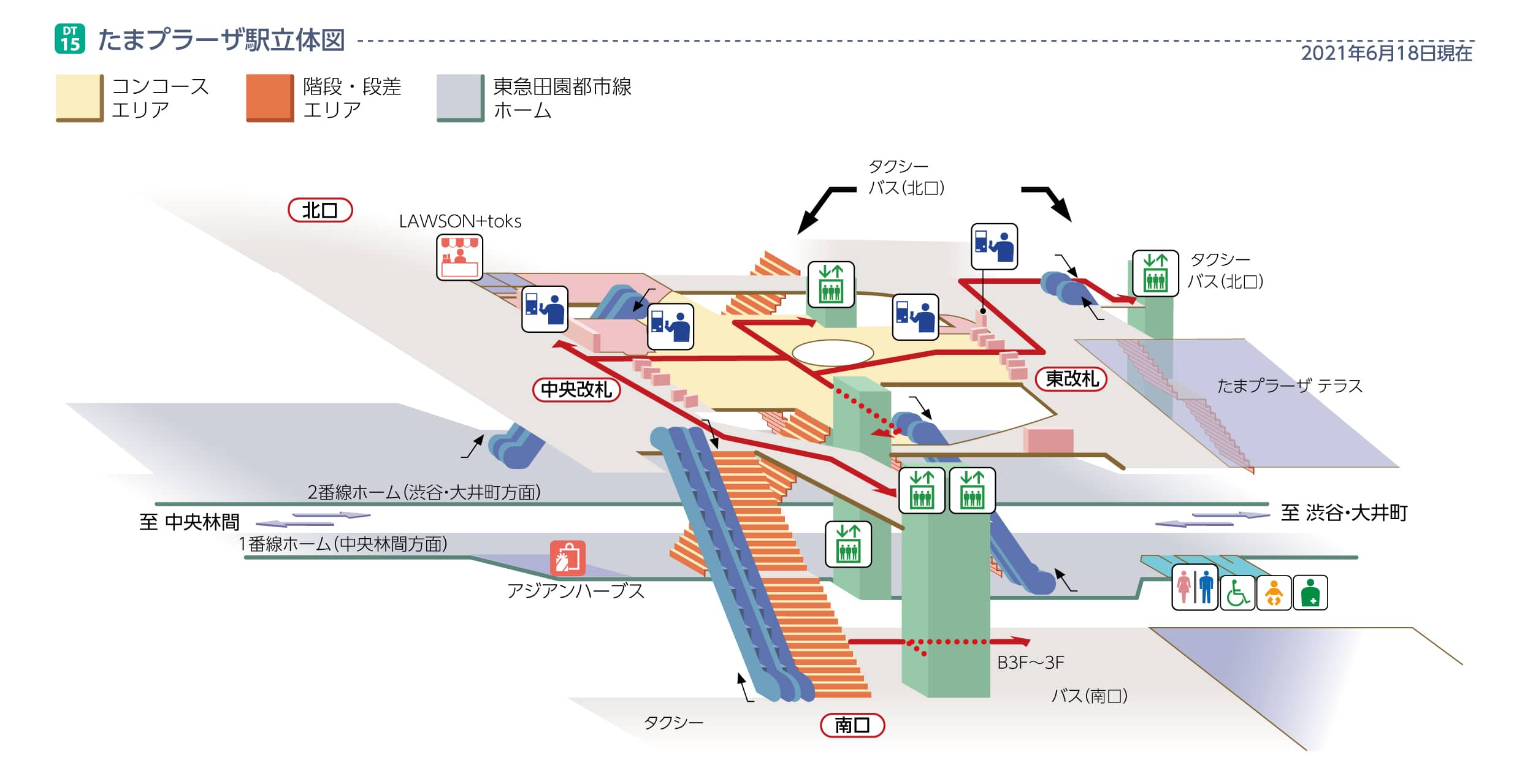 たまプラーザ駅立体図