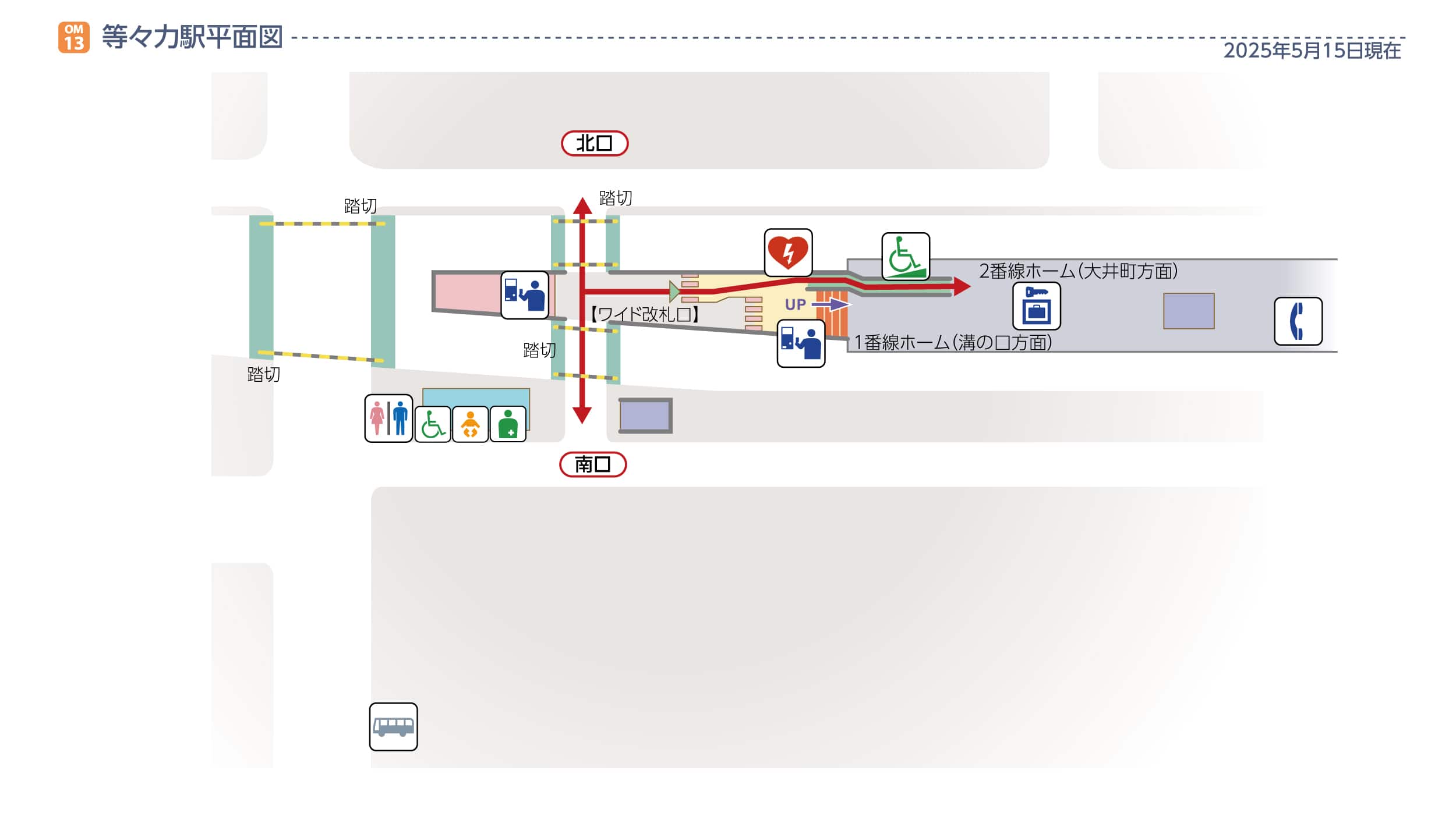 等々力駅平面図