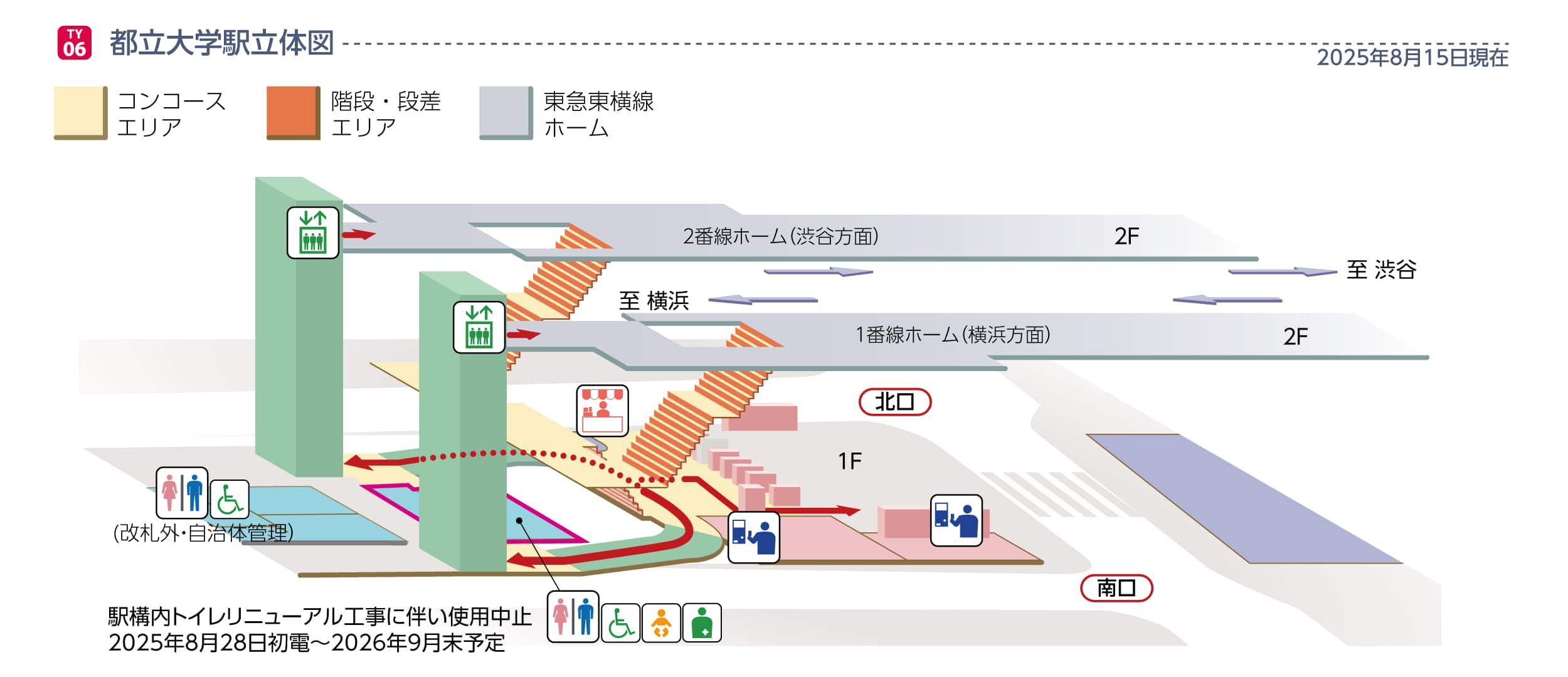 都立大学駅立体図