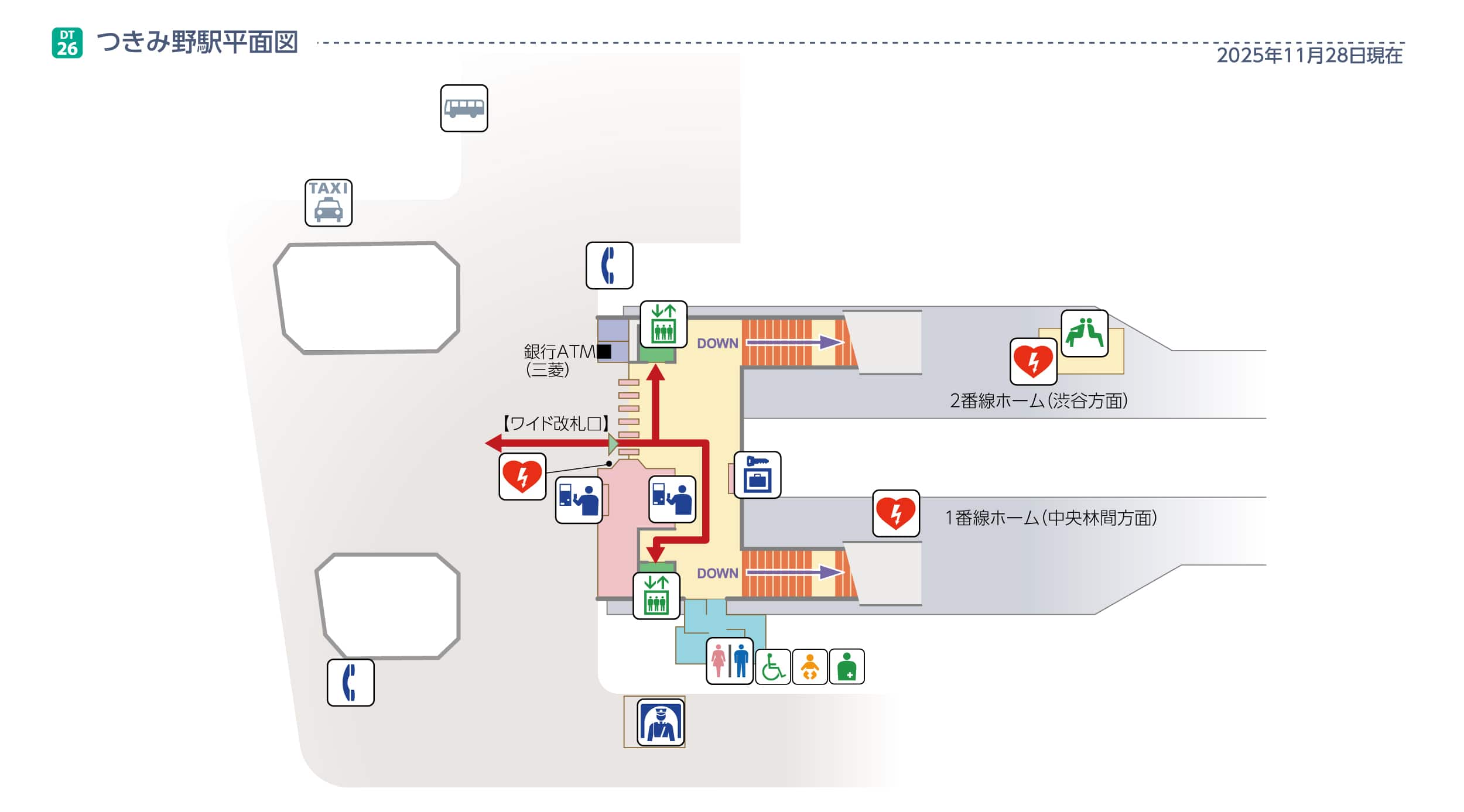 つきみ野駅平面図